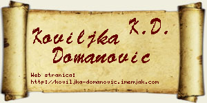 Koviljka Domanović vizit kartica
